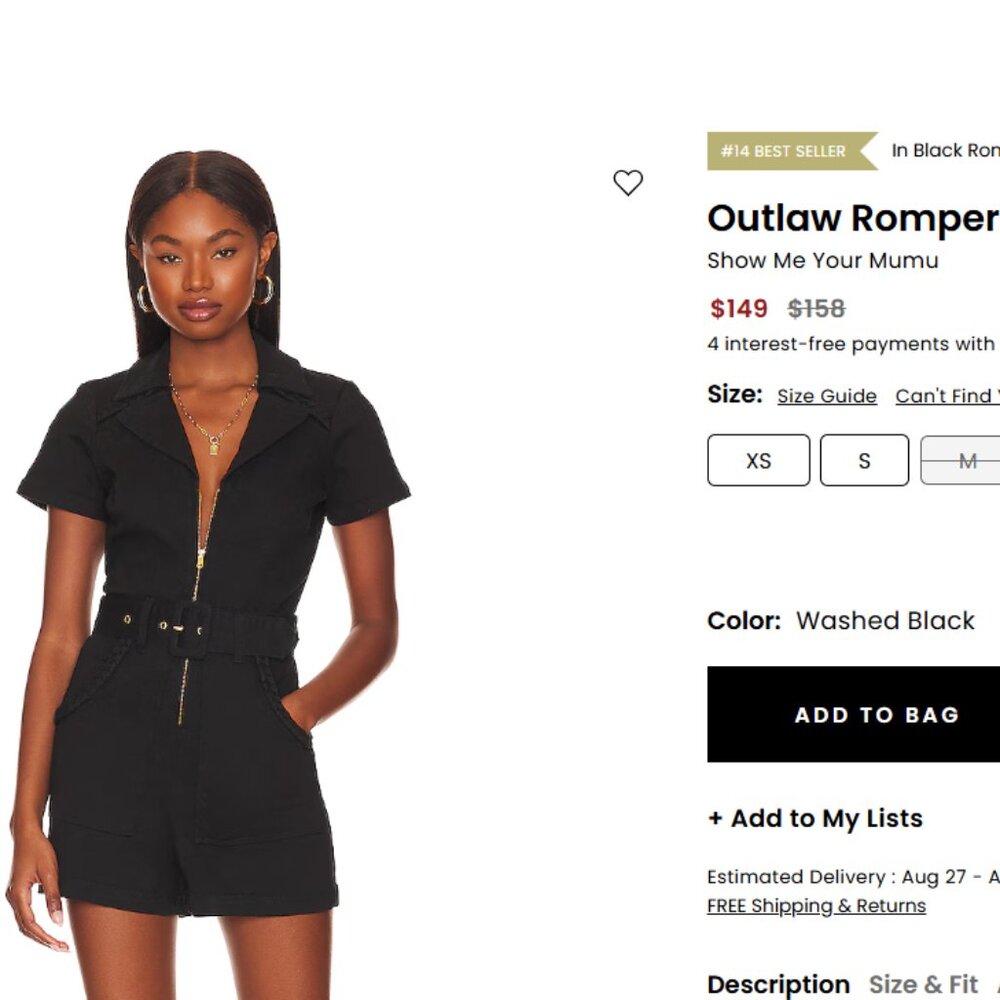 Show Me Your Mumu - Outlaw Romper - NWT